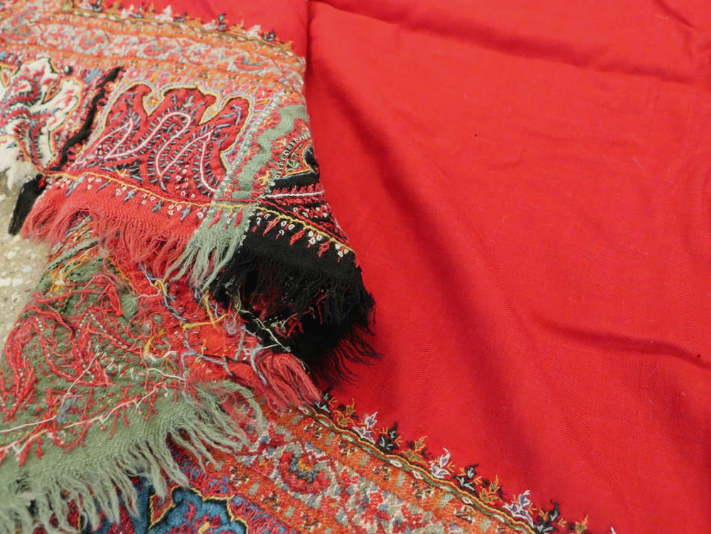 Vintage Jacquard Indian Textile Shawl, No.9291 - Galerie Shabab