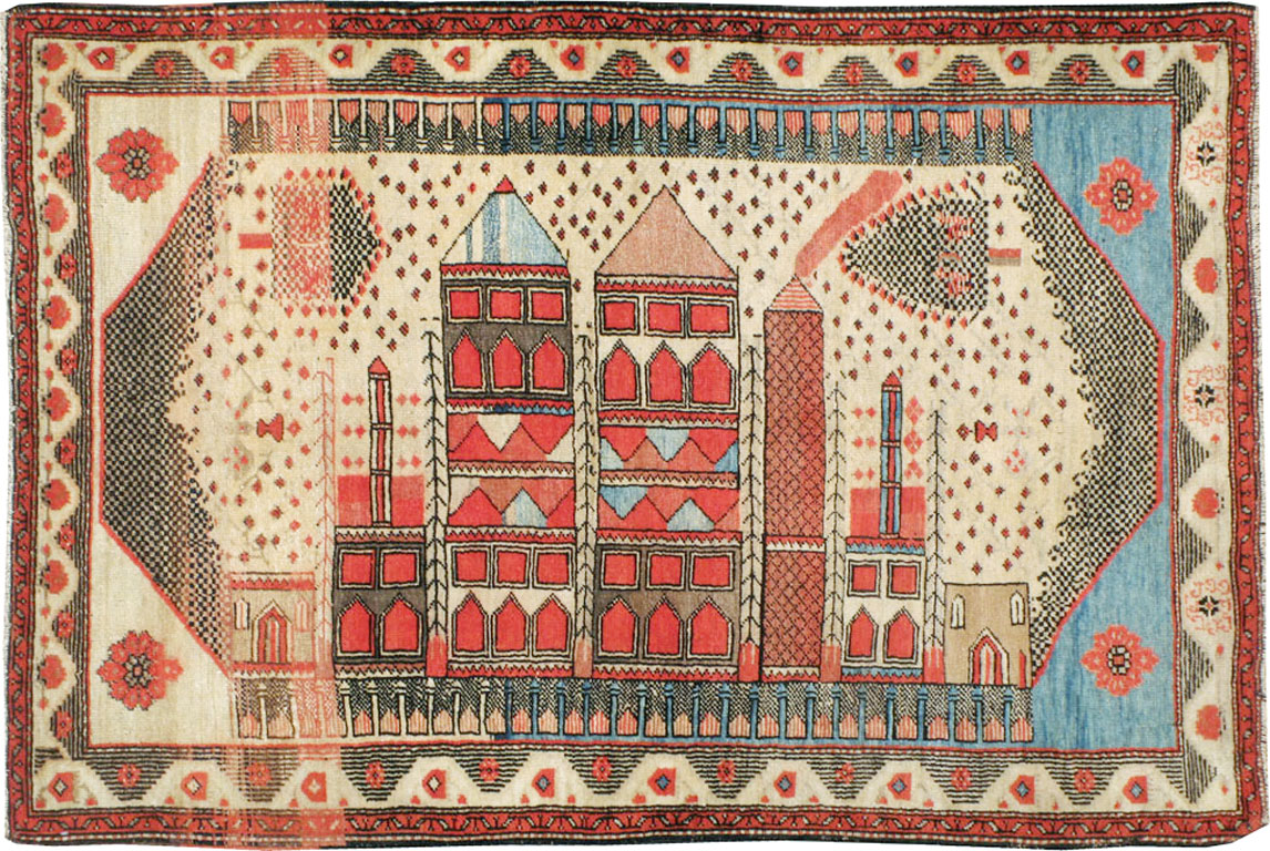 Vintage Turkish Anatolian Pictorial Rug, No.9315 - Galerie Shabab