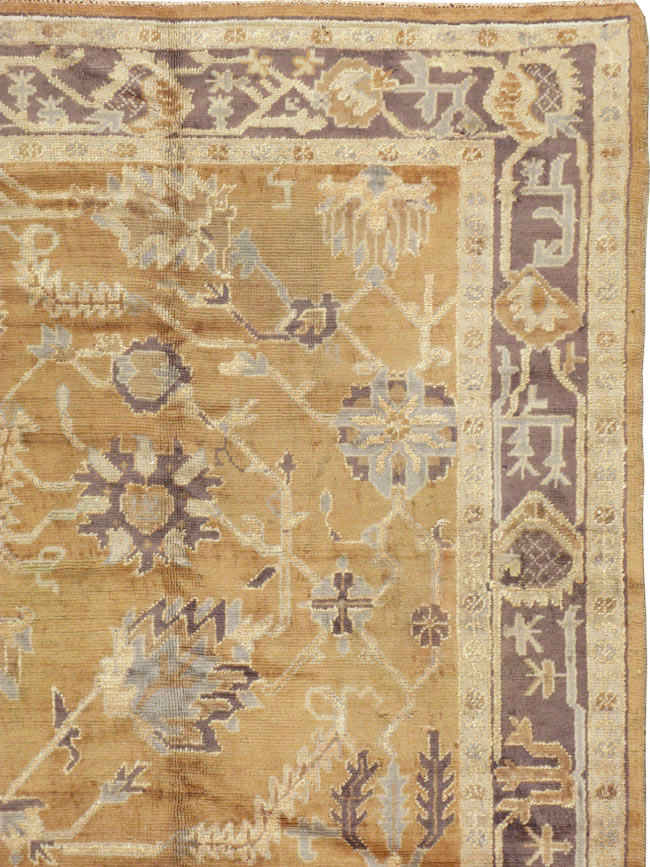 Vintage Turkish Oushak Small Room Size Carpet, No.9359 - Galerie Shabab