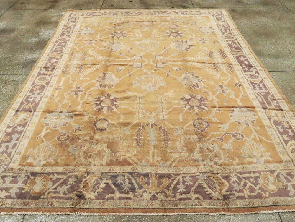Vintage Turkish Oushak Small Room Size Carpet, No.9359 - Galerie Shabab