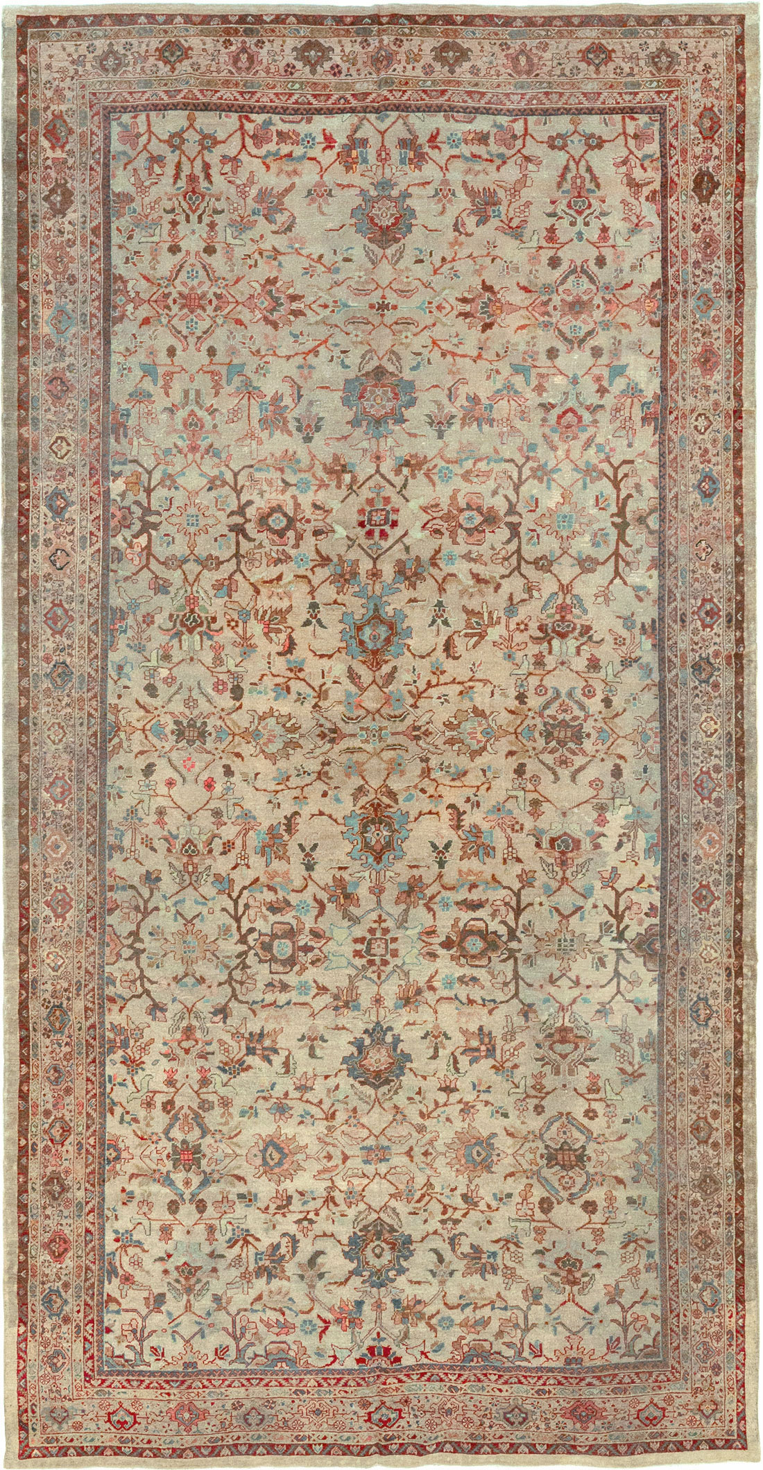 Antique Persian Mahal Gallery Rug, No.9457 - Galerie Shabab