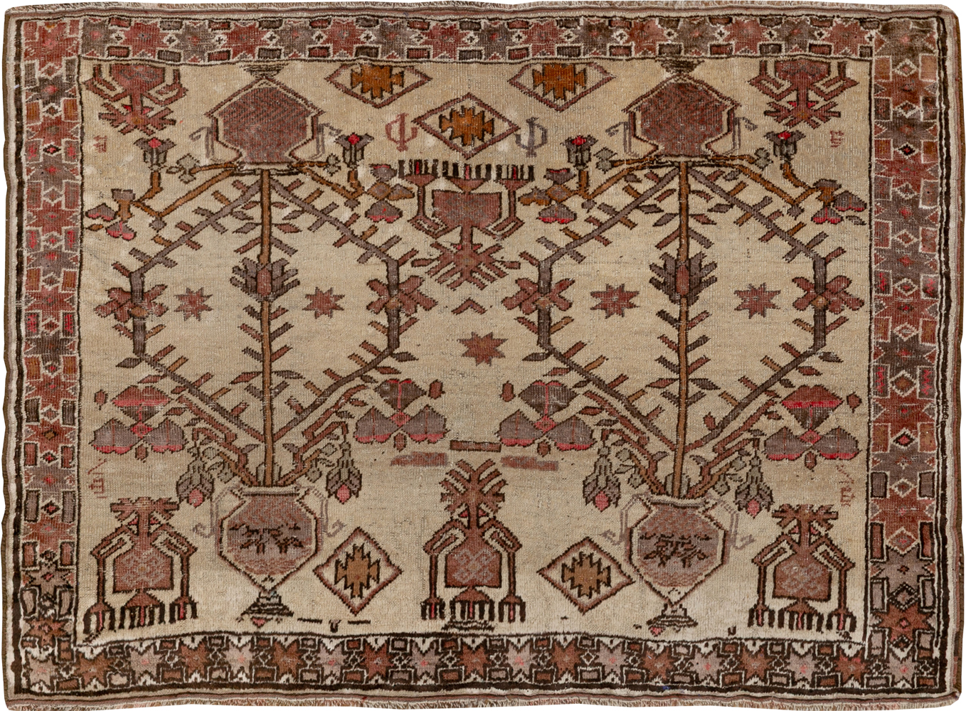 Vintage Afghan Turkoman Throw Rug, No.9620 - Galerie Shabab