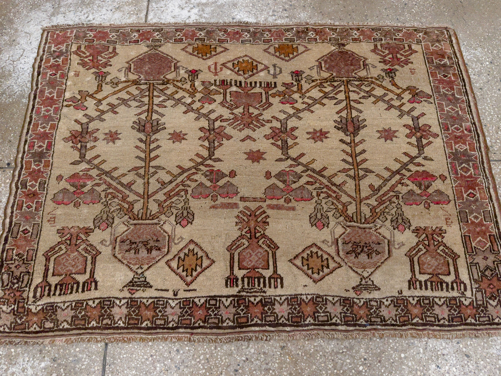 Vintage Afghan Turkoman Throw Rug, No.9620 - Galerie Shabab