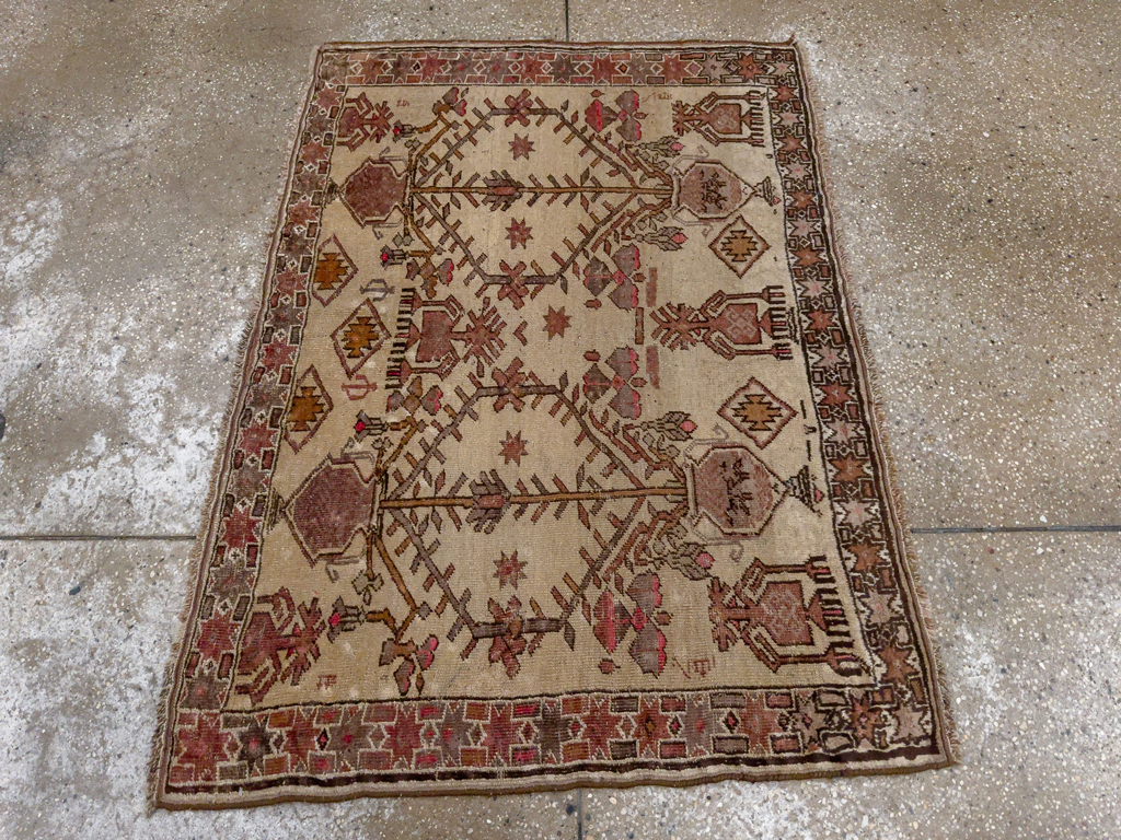 Vintage Afghan Turkoman Throw Rug, No.9620 - Galerie Shabab