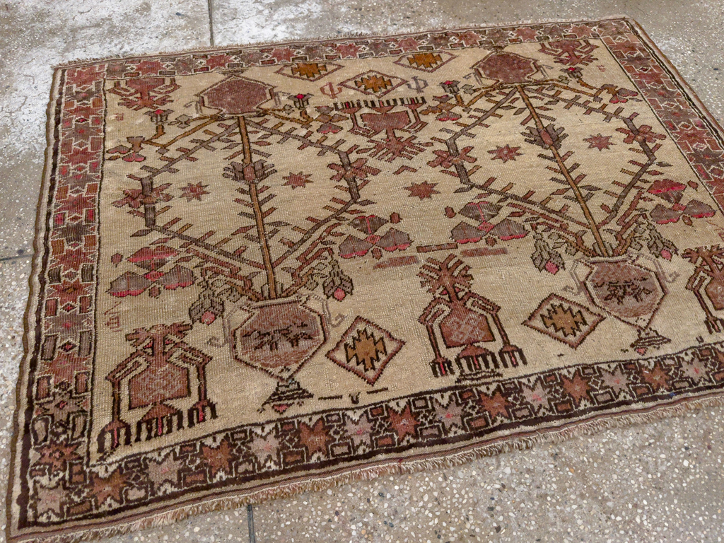 Vintage Afghan Turkoman Throw Rug, No.9620 - Galerie Shabab