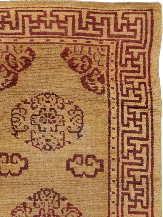 Vintage Chinese Art Deco Throw Rug, No.9714 - Galerie Shabab