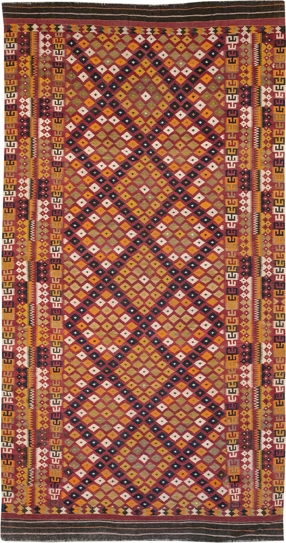 Vintage Scandinavian Flatweave Kilim Oversize Carpet, No.9785 - Galerie Shabab