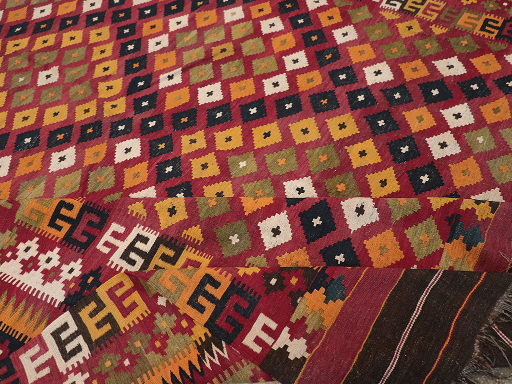 Vintage Scandinavian Flatweave Kilim Oversize Carpet, No.9785 - Galerie Shabab