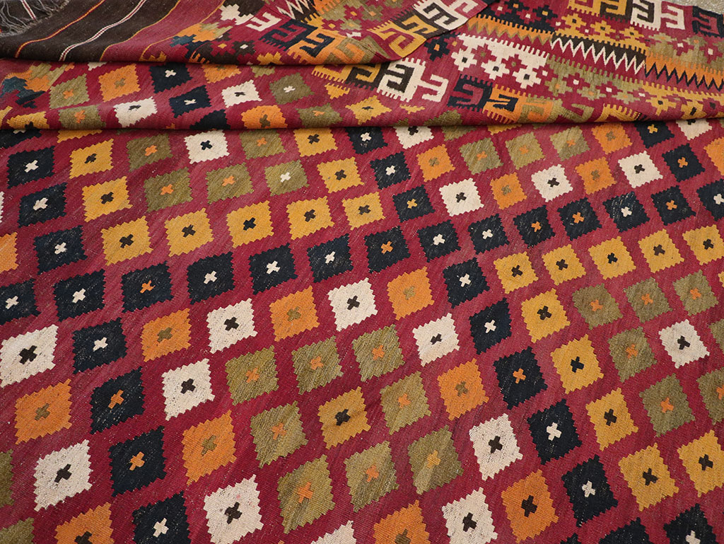 Vintage Scandinavian Flatweave Kilim Oversize Carpet, No.9785 - Galerie Shabab