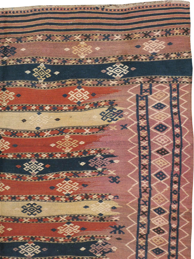 Vintage Afghan Flatweave Kilim Large Gallery Carpet, No.9796 - Galerie Shabab