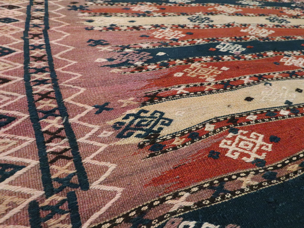 Vintage Afghan Flatweave Kilim Large Gallery Carpet, No.9796 - Galerie Shabab