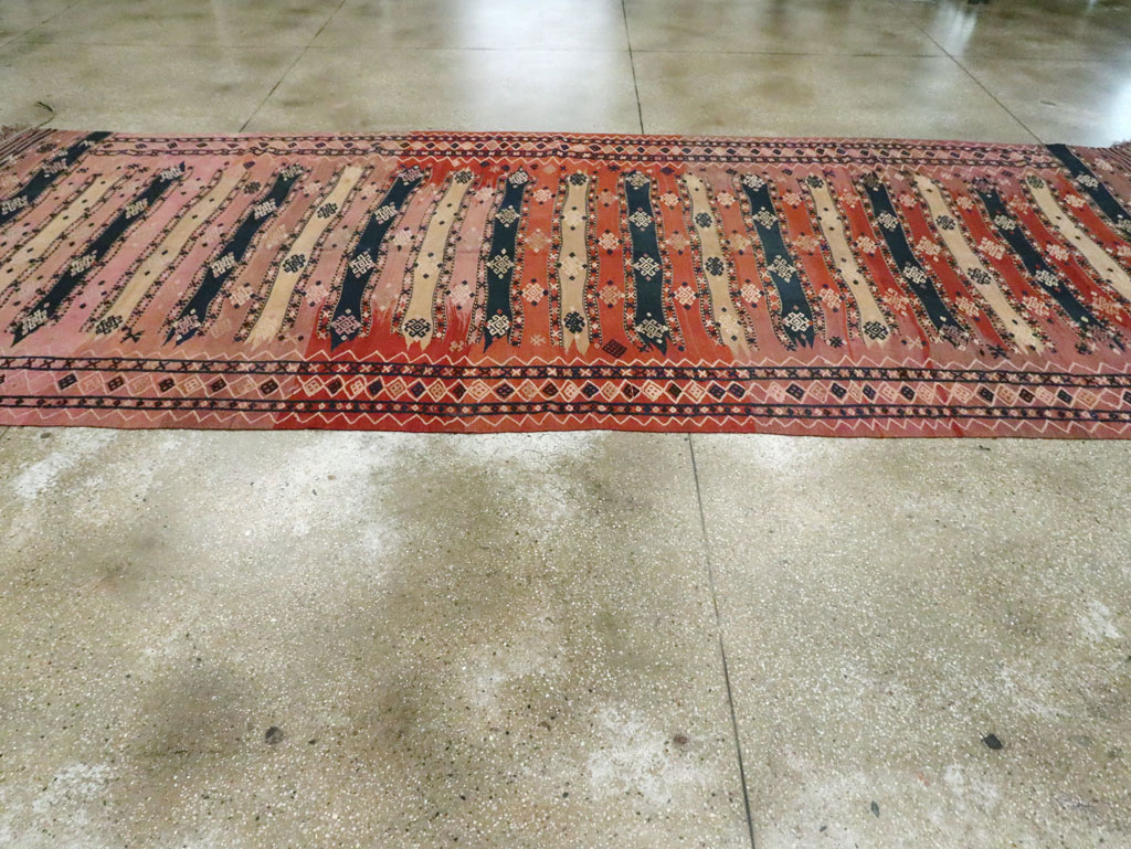 Vintage Afghan Flatweave Kilim Large Gallery Carpet, No.9796 - Galerie Shabab