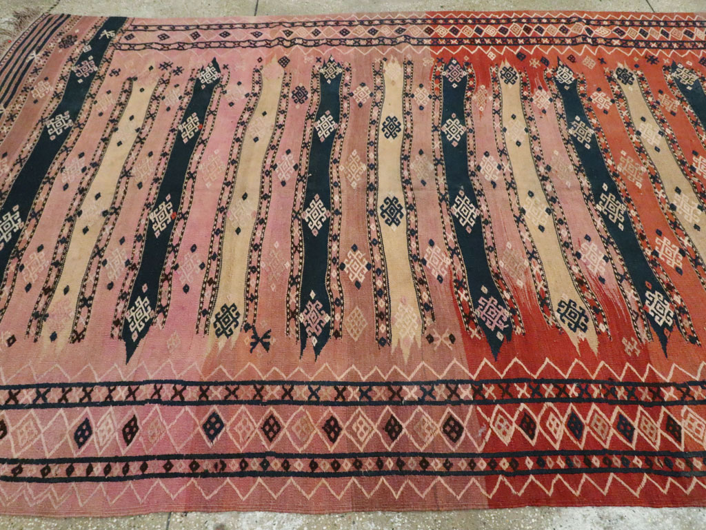 Vintage Afghan Flatweave Kilim Large Gallery Carpet, No.9796 - Galerie Shabab