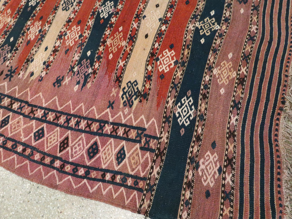 Vintage Afghan Flatweave Kilim Large Gallery Carpet, No.9796 - Galerie Shabab