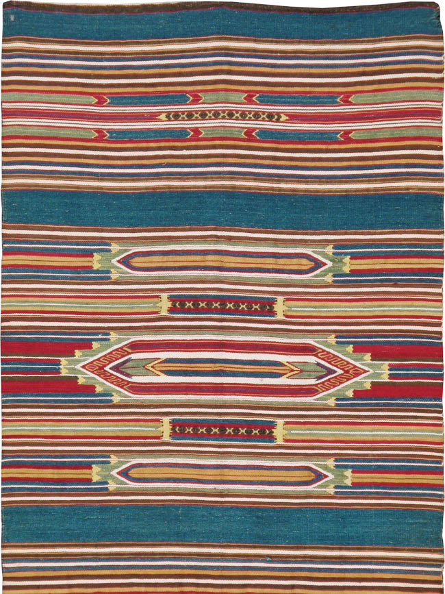 Vintage Persian Flatweave Kilim Runner, No.9799 - Galerie Shabab