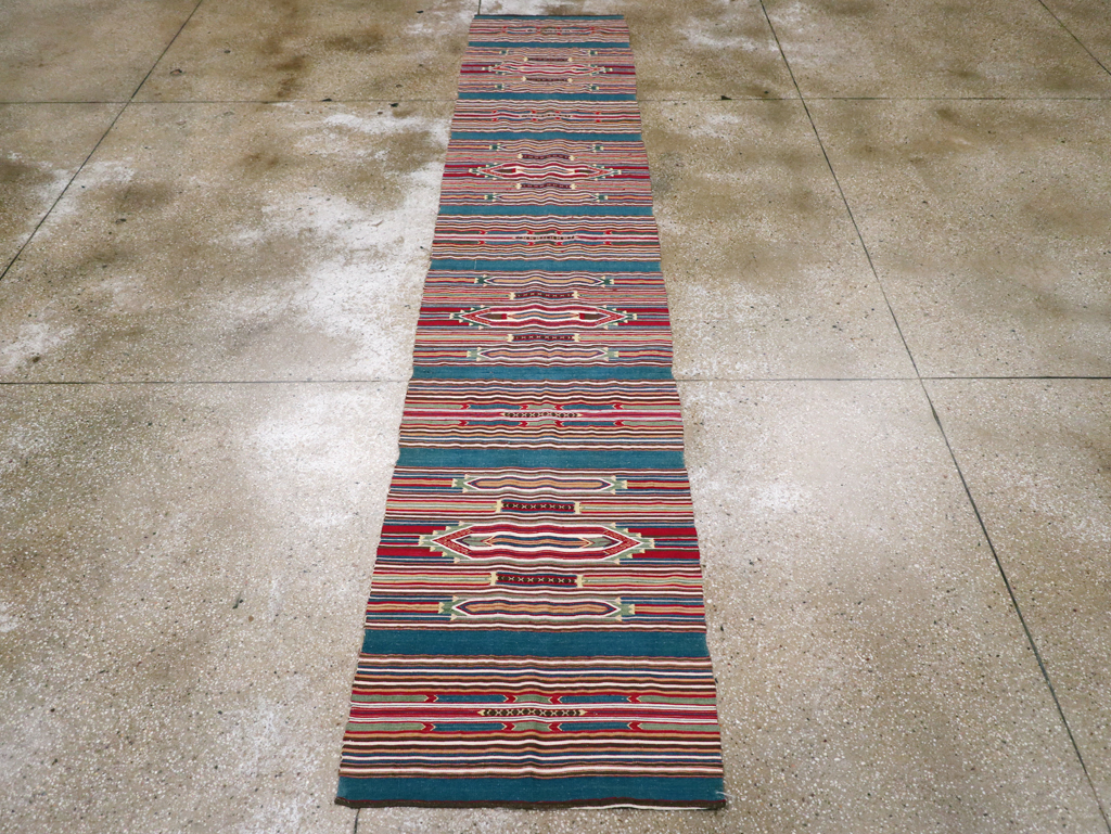 Vintage Persian Flatweave Kilim Runner, No.9799 - Galerie Shabab
