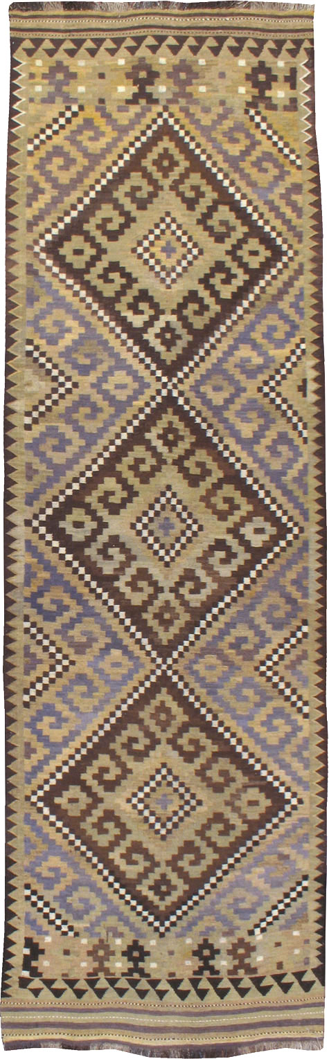 Vintage Scandinavian Flatweave Kilim Runner, No.9812 - Galerie Shabab