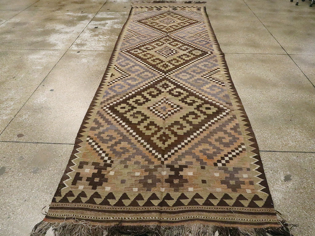 Vintage Scandinavian Flatweave Kilim Runner, No.9812 - Galerie Shabab