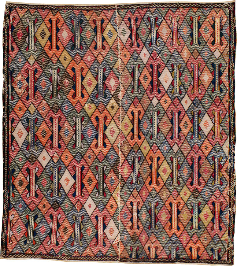 Vintage Caucasian Verneh Flatweave Kilim, No.9847 - Galerie Shabab