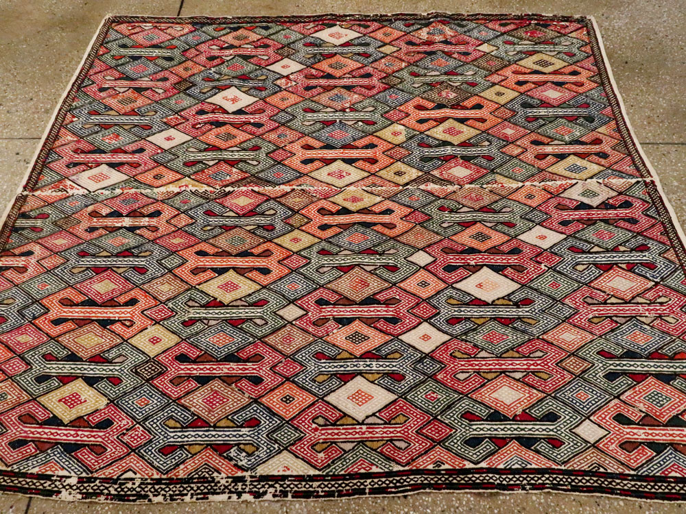 Vintage Caucasian Verneh Flatweave Kilim, No.9847 - Galerie Shabab
