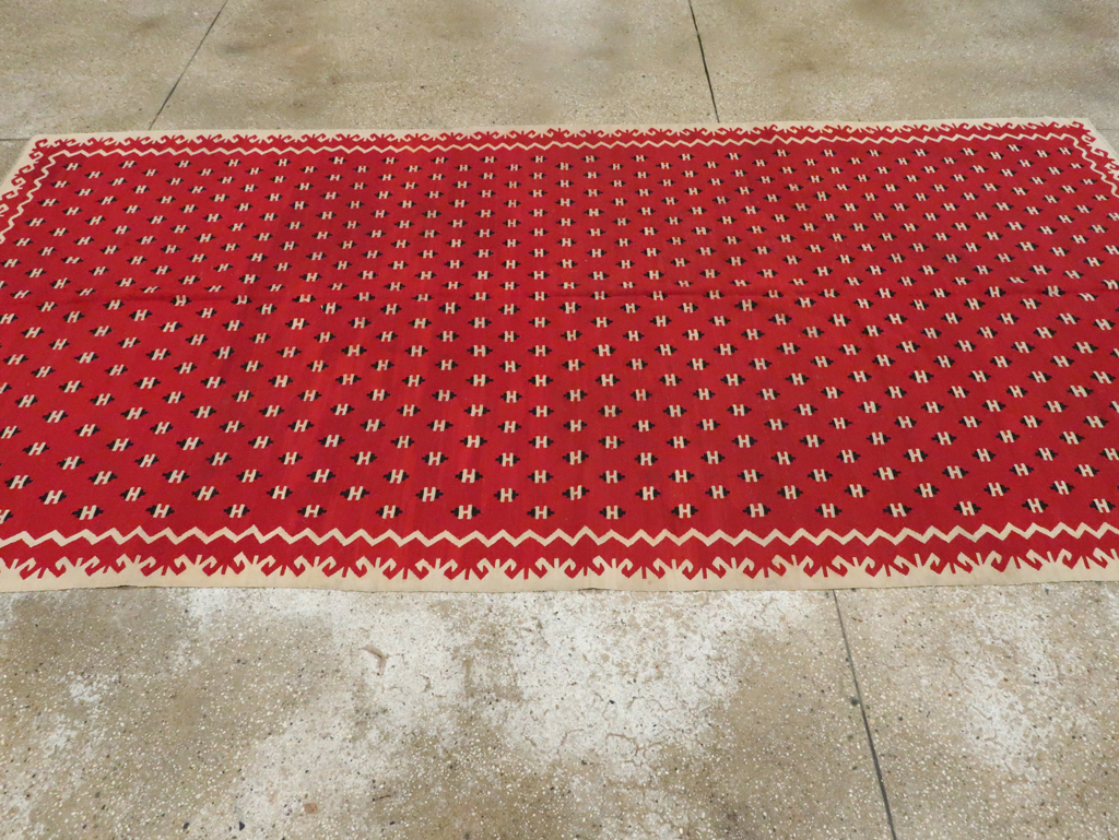 Vintage Bulgarian Flatweave Kilim Gallery Carpet, No.9850 - Galerie Shabab