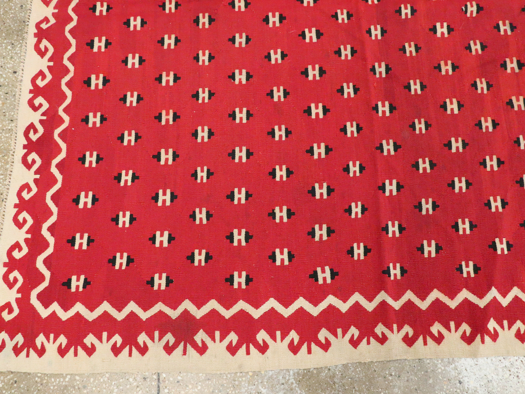 Vintage Bulgarian Flatweave Kilim Gallery Carpet, No.9850 - Galerie Shabab