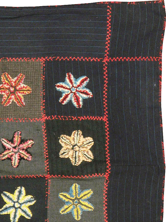 Antique American Embroidered Quilt, No.9865 - Galerie Shabab