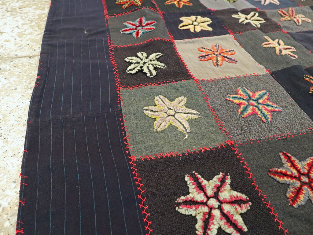 Antique American Embroidered Quilt, No.9865 - Galerie Shabab