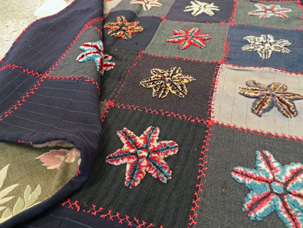 Antique American Embroidered Quilt, No.9865 - Galerie Shabab