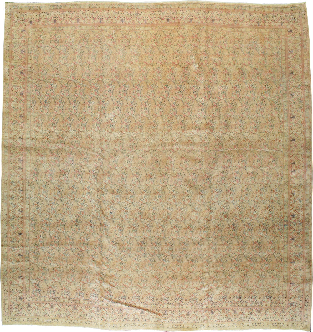 Antique Persian Kerman Square Carpet, No.9939 - Galerie Shabab