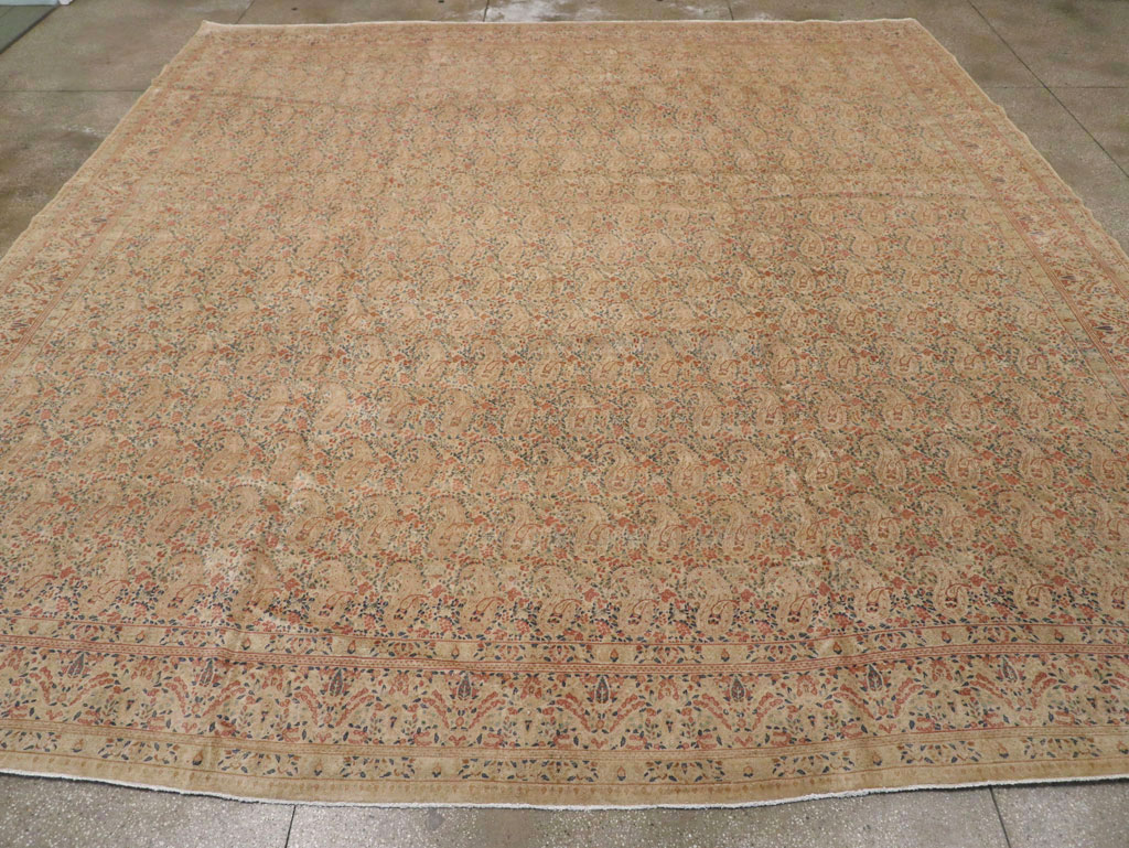 Antique Persian Kerman Square Carpet, No.9939 - Galerie Shabab