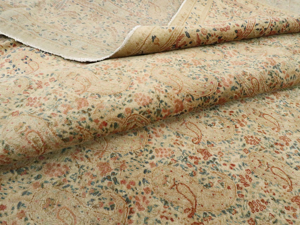 Antique Persian Kerman Square Carpet, No.9939 - Galerie Shabab