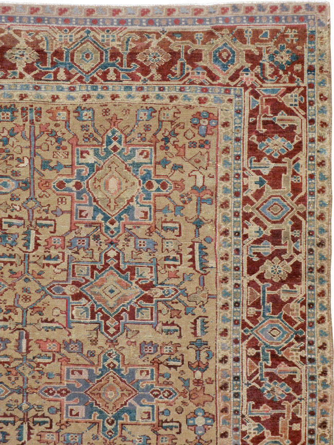 Antique Persian Heriz Square Carpet, No.9944 - Galerie Shabab