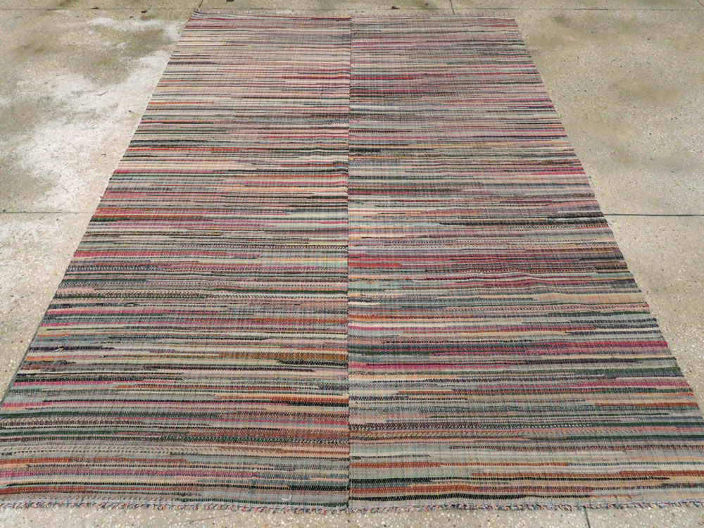 Antique American Rag Rug, No.9956 - Galerie Shabab
