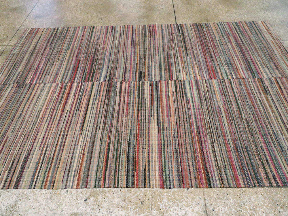 Antique American Rag Rug, No.9956 - Galerie Shabab