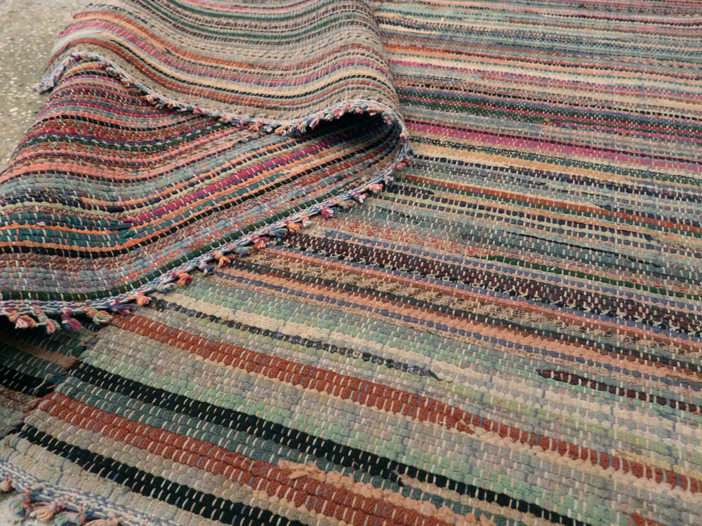 Antique American Rag Rug, No.9956 - Galerie Shabab