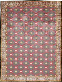 Vintage Indian Silk Agra Room Size Carpet, No. 24652 - Galerie Shabab 