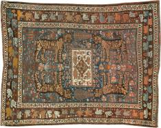 Antique Persian Qashqai Pictorial Rug, No. 25570 - Galerie Shabab 