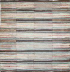 Vintage American Square Room Size Rag Rug, No. 27715 - Galerie Shabab 