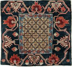 Vintage Persian Serab Square Throw Rug, No. 27928 - Galerie Shabab 