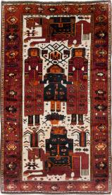 Vintage Persian Bakhtiari Pictorial Accent Rug, No. 29186 - Galerie Shabab 